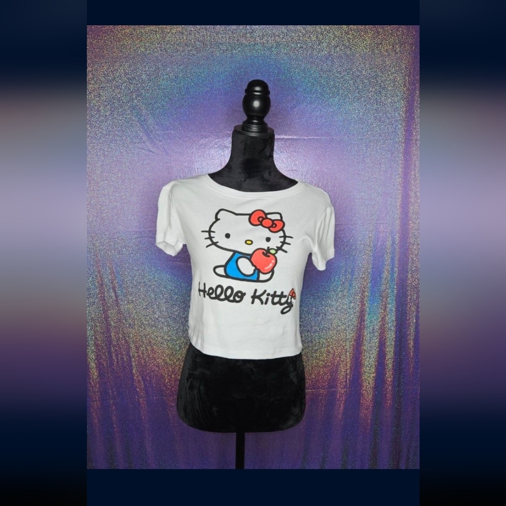 Sanrio Hello Kitty White and Red Crop Tee